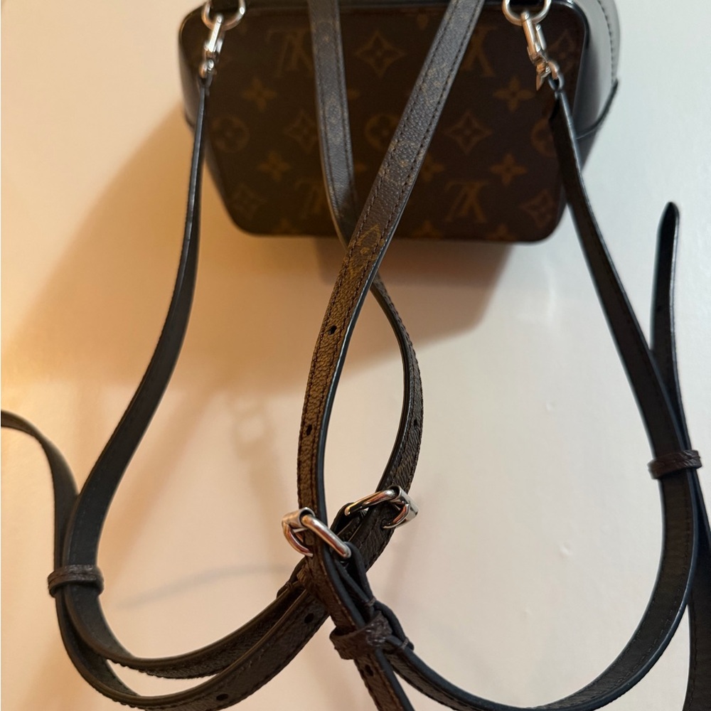Louis Vuitton Glossy Black and Monogram Brown Backpack - Picture 3 of 8
